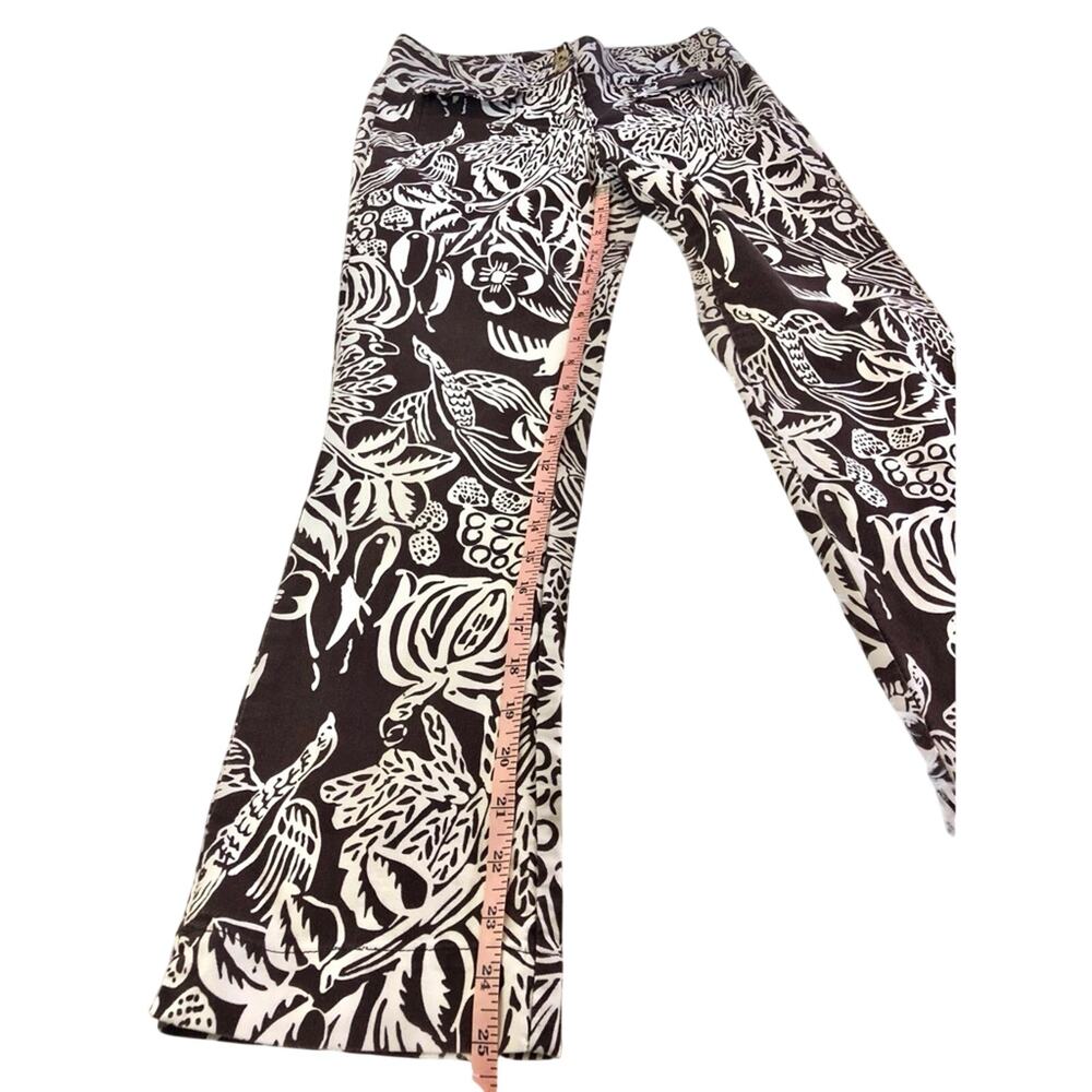 CAbi Serengeti Cropped Pants Brown White Tropical Print Sunset Keyna Style 351 - Picture 12 of 16